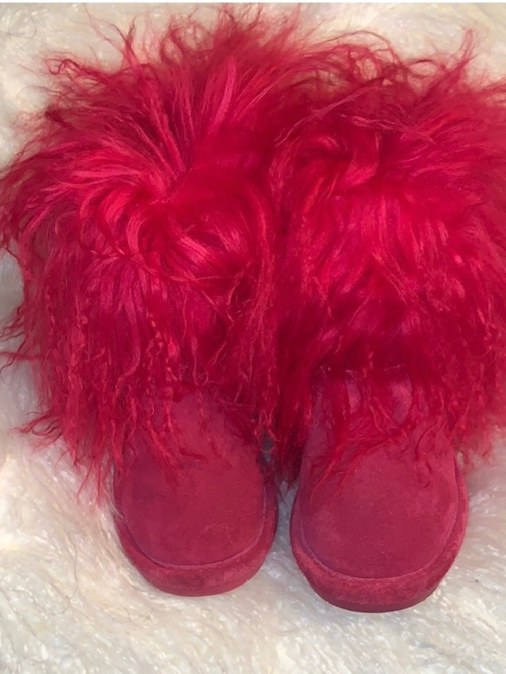 BearPaw Kids Pink Furry Boots size 12c